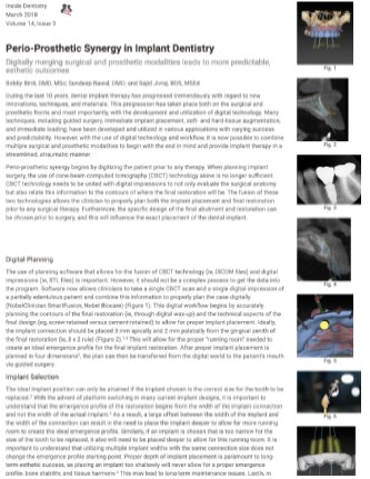 Perio-Prosthetic Synergy in Implant Dentistry